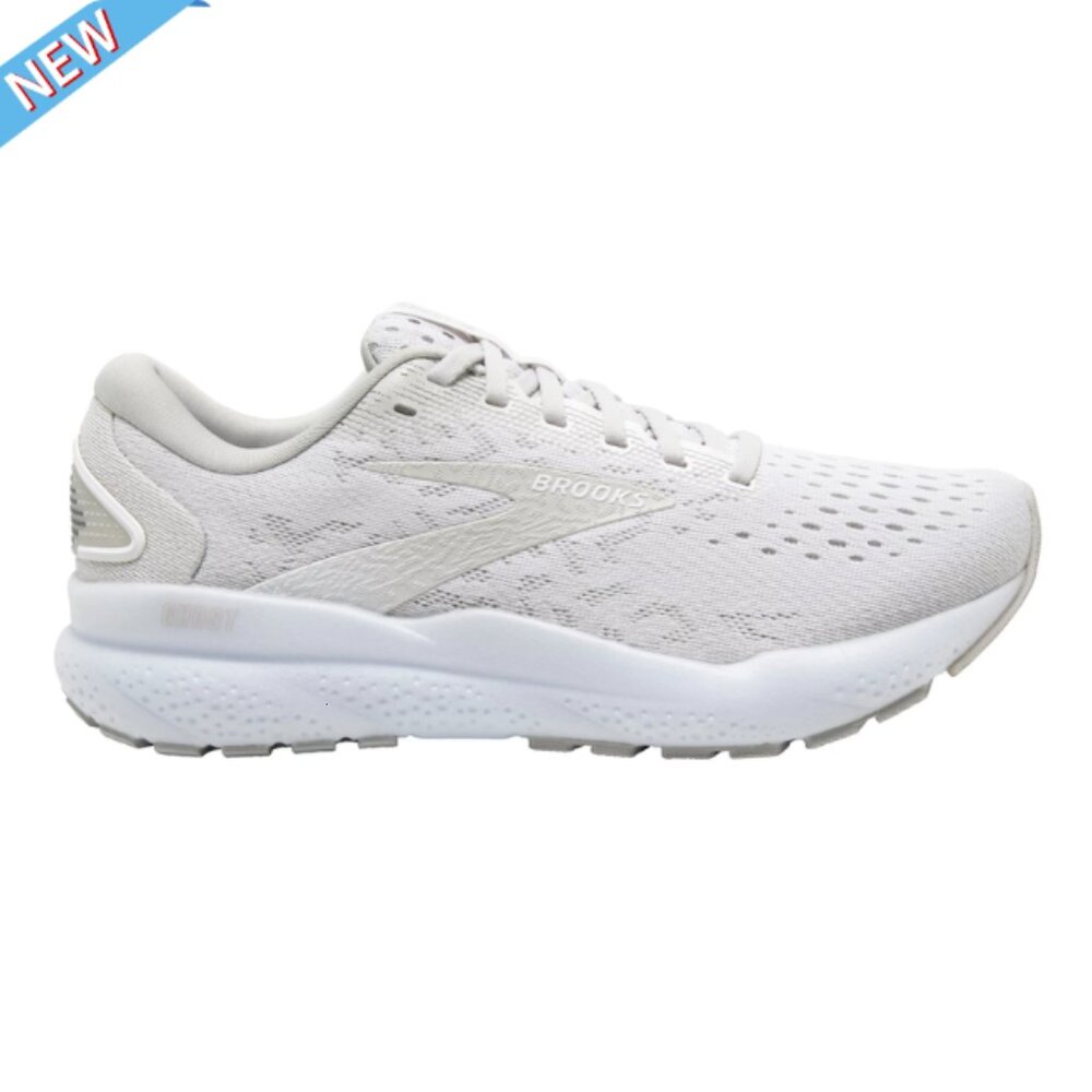 Brooks Women's Ghost 16 Running Shoes,  White/White/Grey